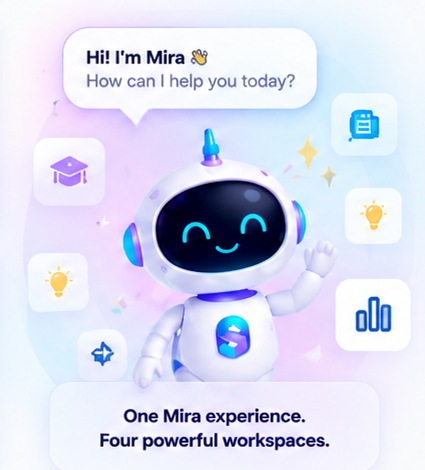 Mira AI learning companion illustration